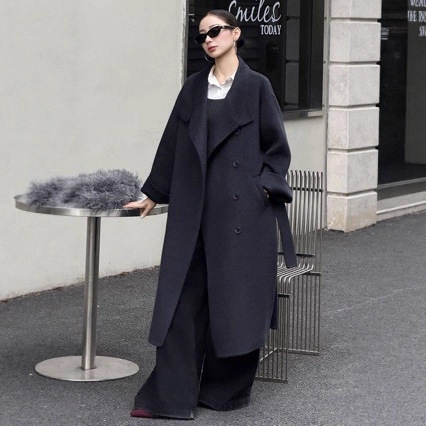 Classic double-sided woolen elegant belt