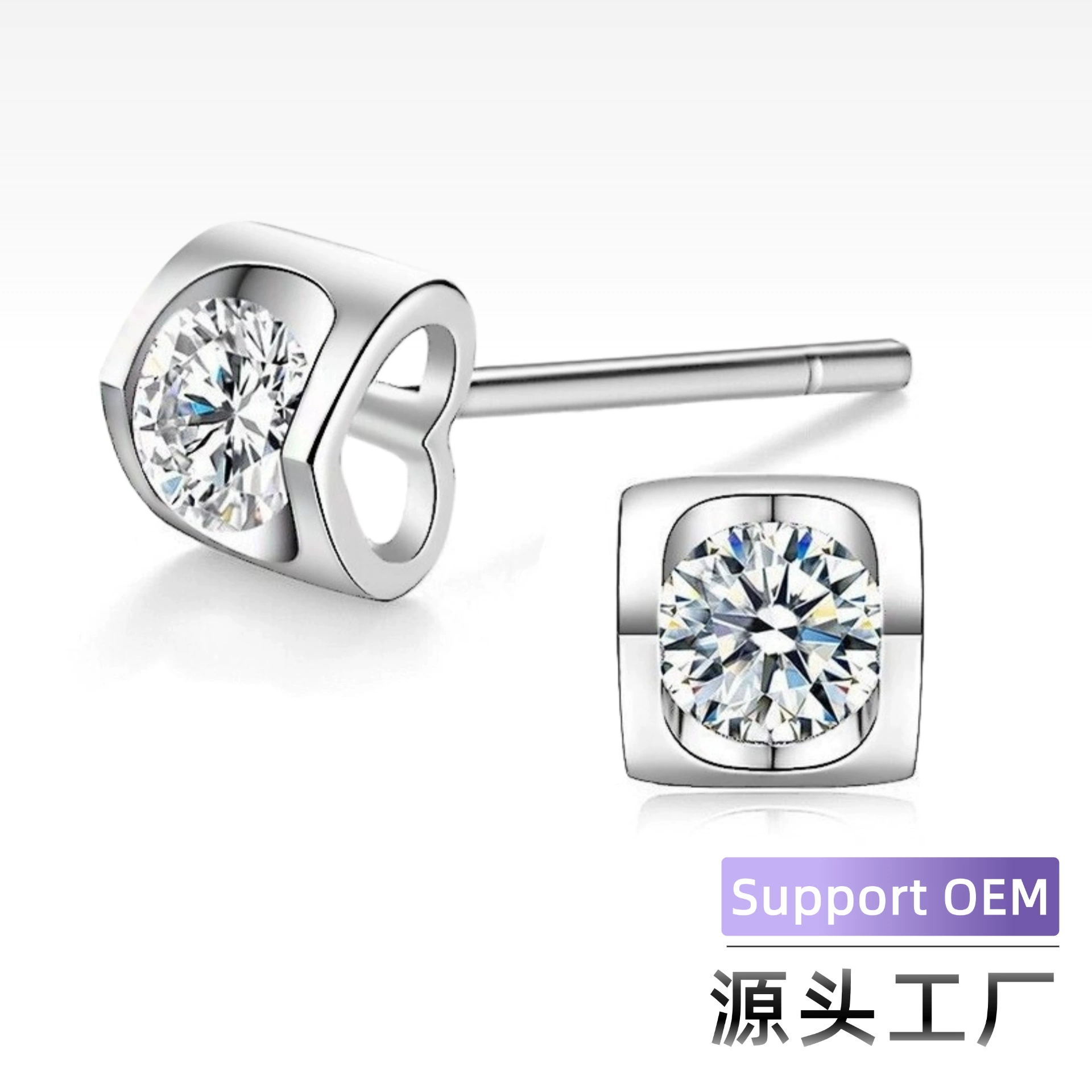 Трансграничные горячие продажи 925 стерлингового серебра поцелуй ангела Муассант серьги серьги простые легкие и экстравагантные серьги высокого уровня женские серебряные серьги