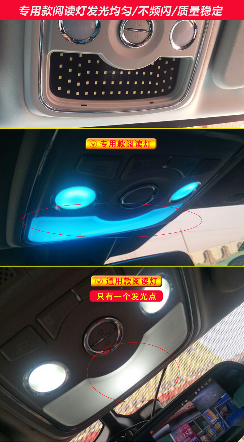 Suitable for the Great Wall Haval H6, specialized LED reading light for modification into H2S interior roof lighting