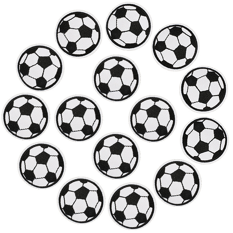 卡通足球刺绣布贴电脑绣花章仔熨烫童装补丁贴亚马逊货源批发篮球