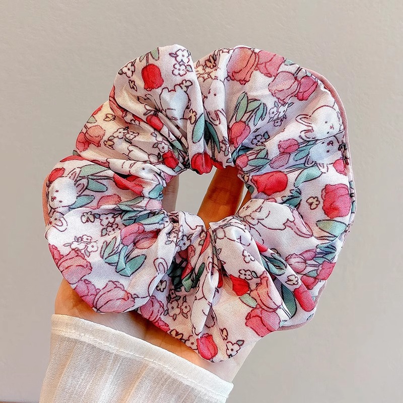 Colección de anillo de cabello lindo de intestino grande de verano de cola de caballo de cabeza de cuerda de flor de cabeza de niña universitaria estilo de alto valor de belleza joyería de cabello