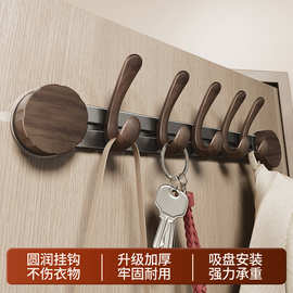 吸盘门后挂钩胡桃木纹挂衣钩挂衣架连排钩无痕强力粘胶贴粘钩挂勾