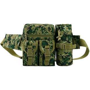Bsci Factory Outdoor Mountaineering Sports Bag Nylon Waterproof Men's Tactical Multifunctional Water Cup Waist Bag Portable Waist Bag