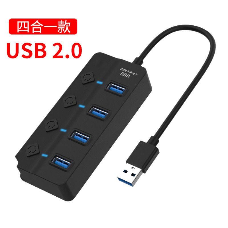 Hub usb3.0 de 7 puertos, concentrador divisor de uno a siete, expansor de alta velocidad para ordenador portátil de cuatro puertos