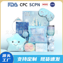 跨境冰雪城堡主题小公主礼物毛毯抱枕女孩生日儿童礼品套装礼盒