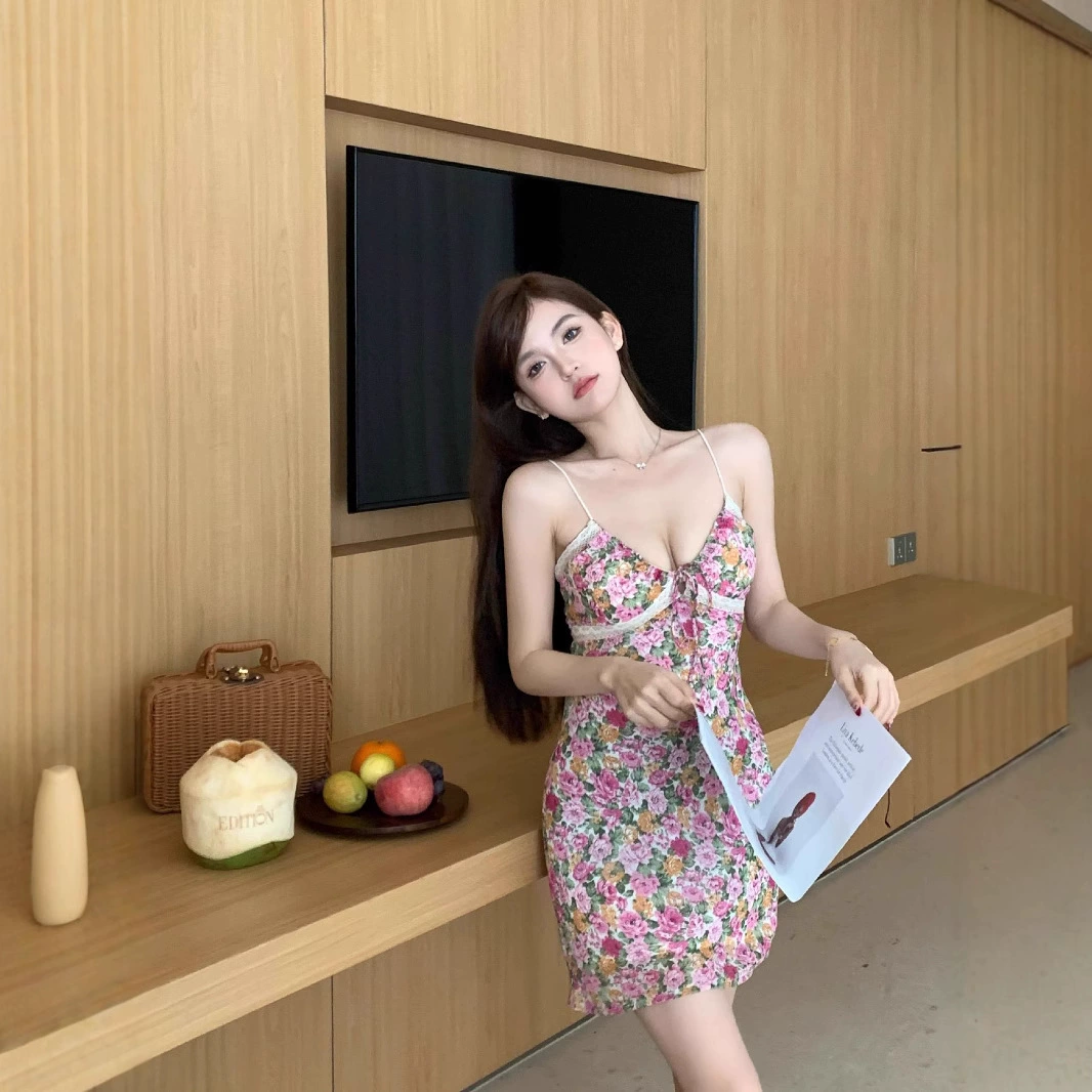 Трансграничное чистое кружевное платье с цветочным поясом