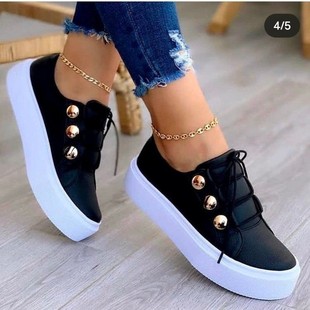 2021 foreign trade large size autumn casual women's singles shoes one foot kick round -headed carvings lace -up small white shoes thick bottom loose cake shoes