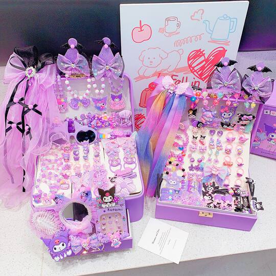 Children's Hair Accessories Gift Box Children's Day Gift Little Girl's Birthday Crown Hair Accessories suit Headwear Cute Hairpin Wholesale
