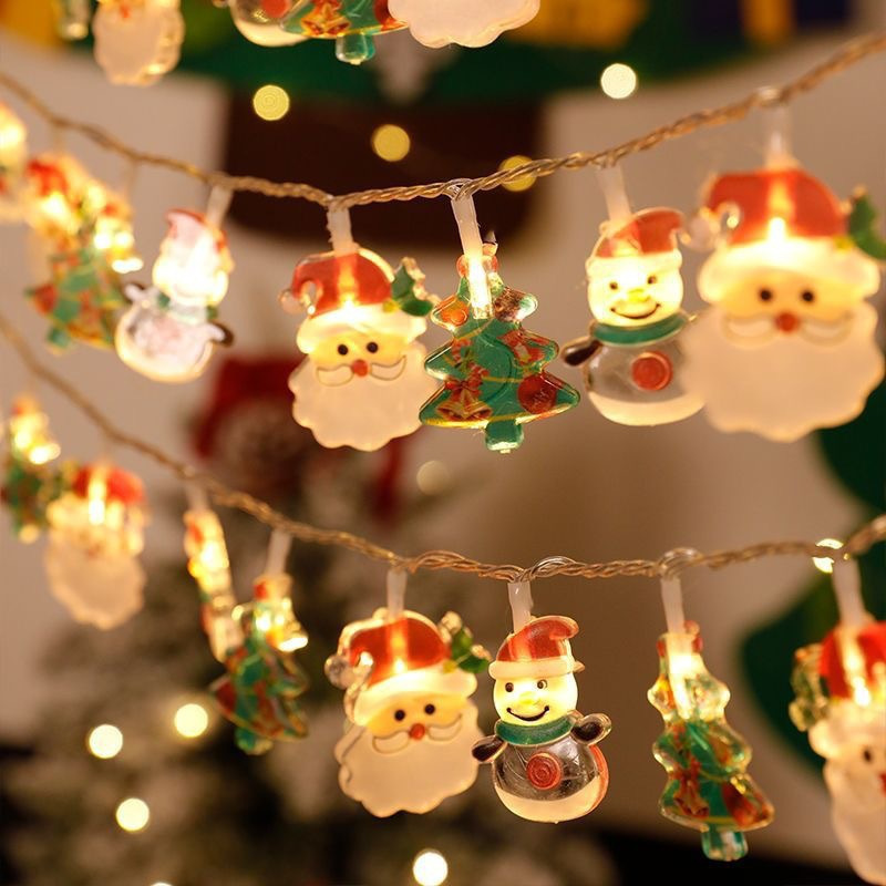 Nuevo transfronterizo LED de navidad cadena de lámparas de decoración de árbol de navidad viejos accesorios muñeco de nieve escenario diseño de luz de atmósfera