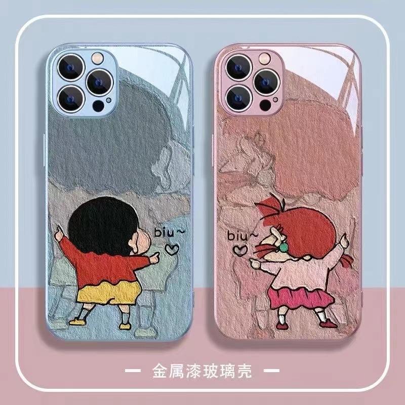 Oil Painting Xiaoxin Suitable for iPhone 17 Pro Max Phone Case, New iPhone 16 Glass Trendy Model, Popular on Social Media, 15 Hot-Selling Model, 14