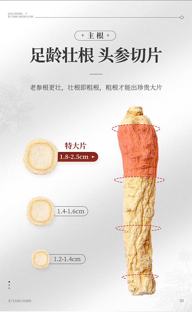 Qi Li Xiang American Ginseng Slices Gift Box 105g Large Soft Branch Panax quinquefolius Slices from Changbai Mountain quality and texture