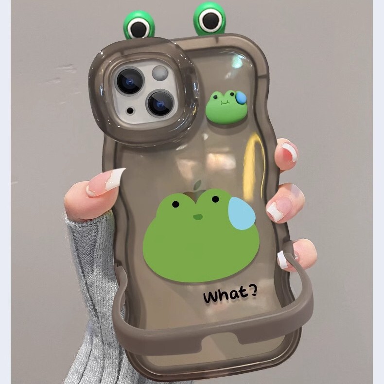 Sweating Frog Doll Suitable for Apple 17Promax Mobile Phone Case Iphone15 Double Stand 16 Silicone 14 Transparent Sweating Frog Doll Suitable for Apple 17Promax Mobile Phone Case Iphone15 Double Stand 16 Silicone 14 Transparent