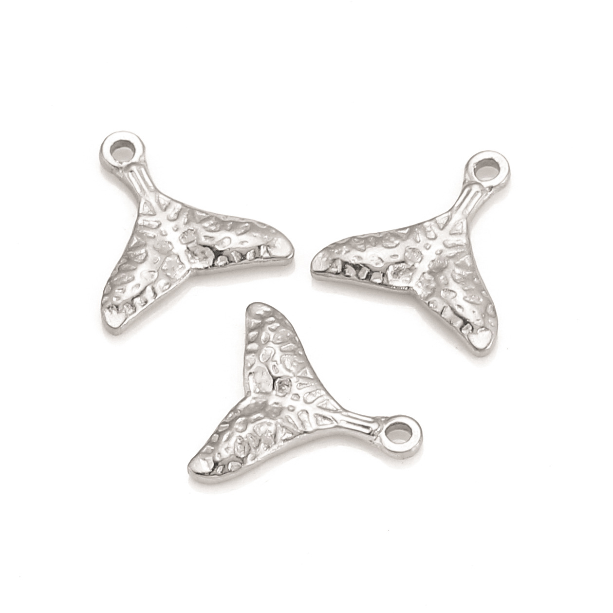 DIY Jewelry Accessories Classification 3 PCS/Package 11mm*11mm 304L Stainless Steel Fish Tail Pendant