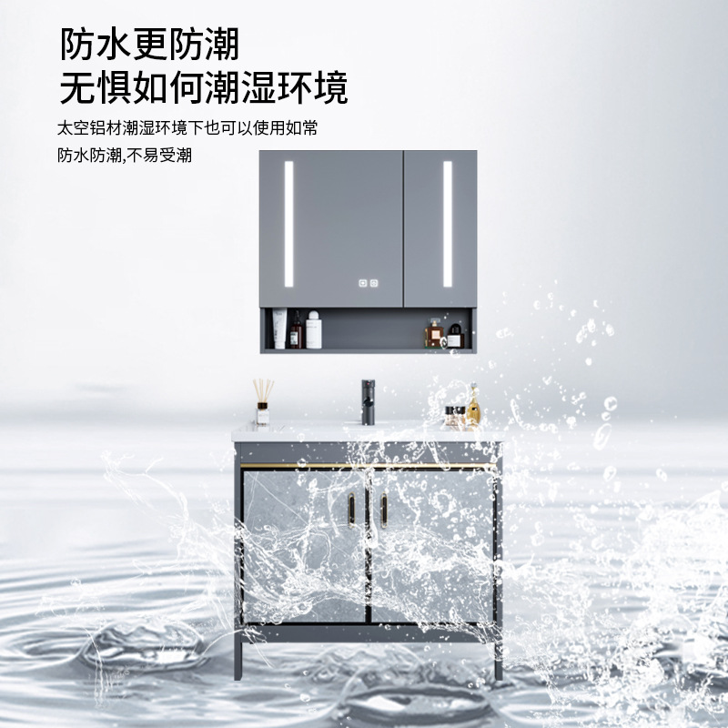 Comercio exterior tipo piso espacio de aluminio gabinete de baño combinación de inodoro lavabo hotel transfronterizo lavabo cerámica integrada