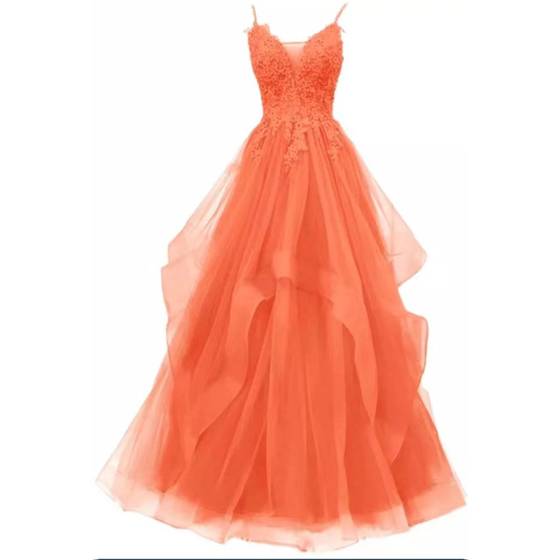 Vestido de noche de gasa colorida con tirantes, verano 2025, nuevo vestido sexy sin espalda con lazo, estilo hada del bosque, vestido de gasa para anfitrionas.
