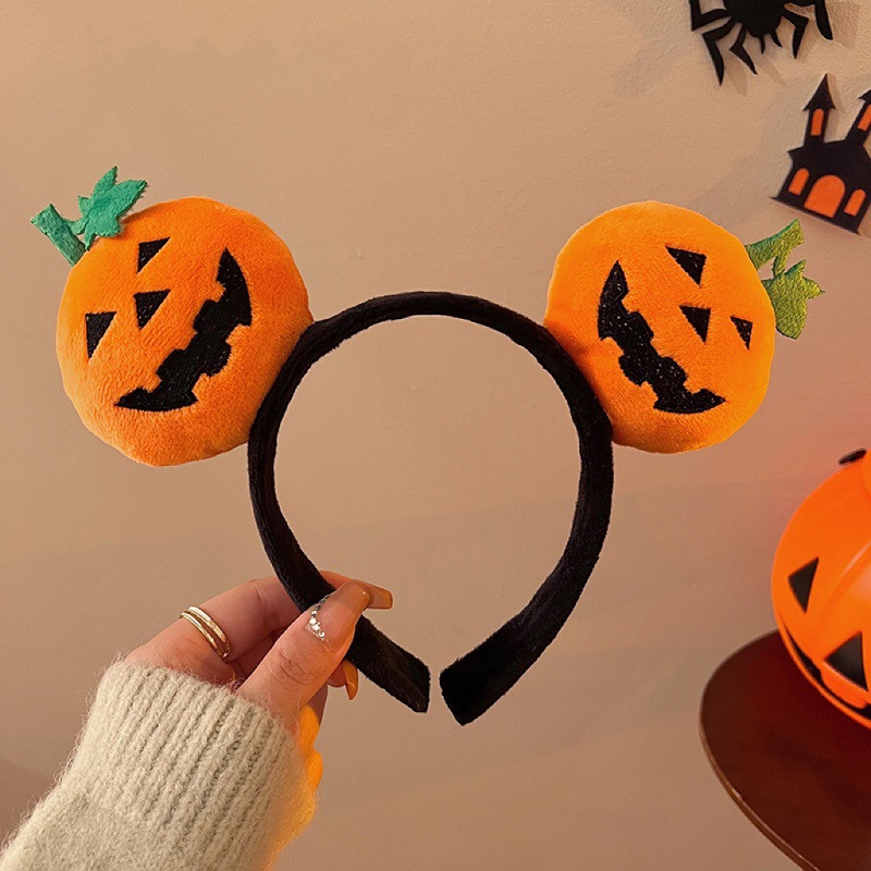 Halloween transfronterizo calabaza cabeza de dibujos animados muñecas de cabello vestido de vacaciones muñecas de cabello decoración de cabello extraña