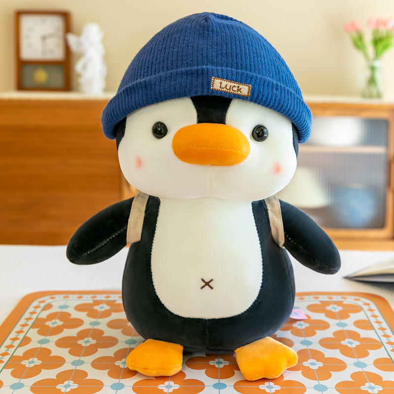 Viajar pequeño pingüino muñeco de peluche para consolar a las muñecas que duermen, adornos, muñecas de agarre, regalos de cumpleaños para niños y niñas