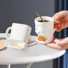 支持印字LOGO创意陶瓷马克杯牛奶咖啡饼干杯人脸Face Mug早餐水杯