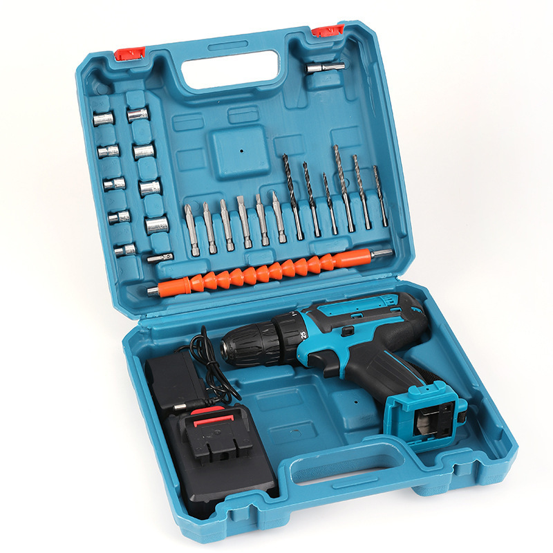 Taladro Eléctrico de 21V/10mm Personalizado de Fábrica OEM, Juego de Taladro de Impacto de Litio, Kit de Herramientas, Taladro Tipo Pistola