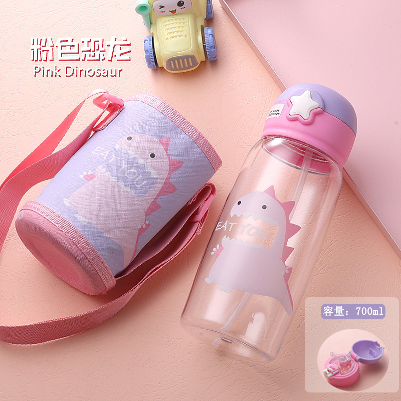 Cốc nước dành cho trẻ em sippy cup học sinh mùa hè dễ thương ngoài trời di động thể thao cốc nước dung tích lớn