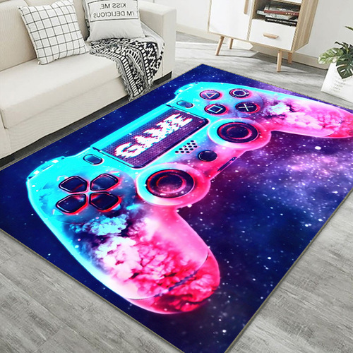 Amazon cross-border 3D game console carpet video game handle e-sports room decoration floor mat cool living room carpet