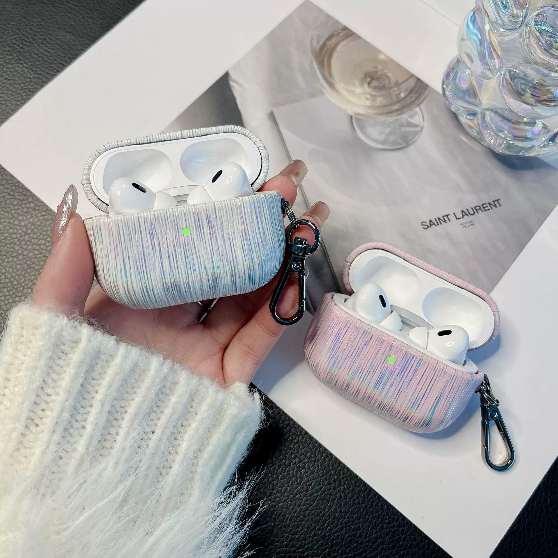 Suitable for airpods Apple Bluetooth Headset Small Fresh Glitter Sequins 2/3 3rd Pro2 2nd Generation Protective Shell Suitable for airpods Apple Bluetooth Headset Small Fresh Glitter Sequins 2/3 3rd Pro2 2nd Generation Protective Shell