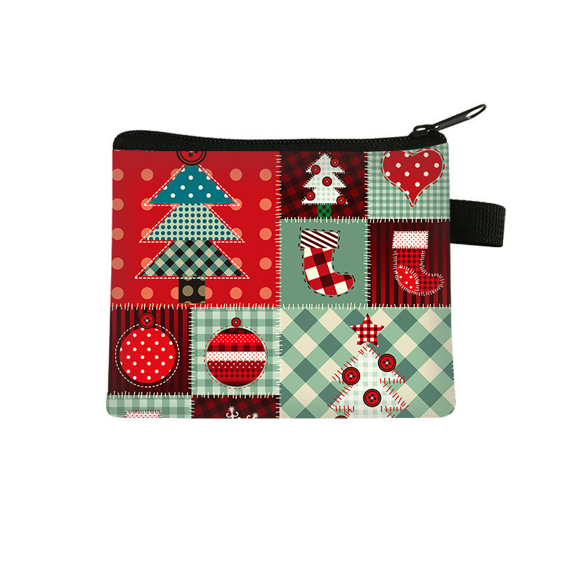 Christmas Bags Cross-Border Christmas New Style Bags Kidsren's Cartoon Mini Coin Purse Cute Printed Card