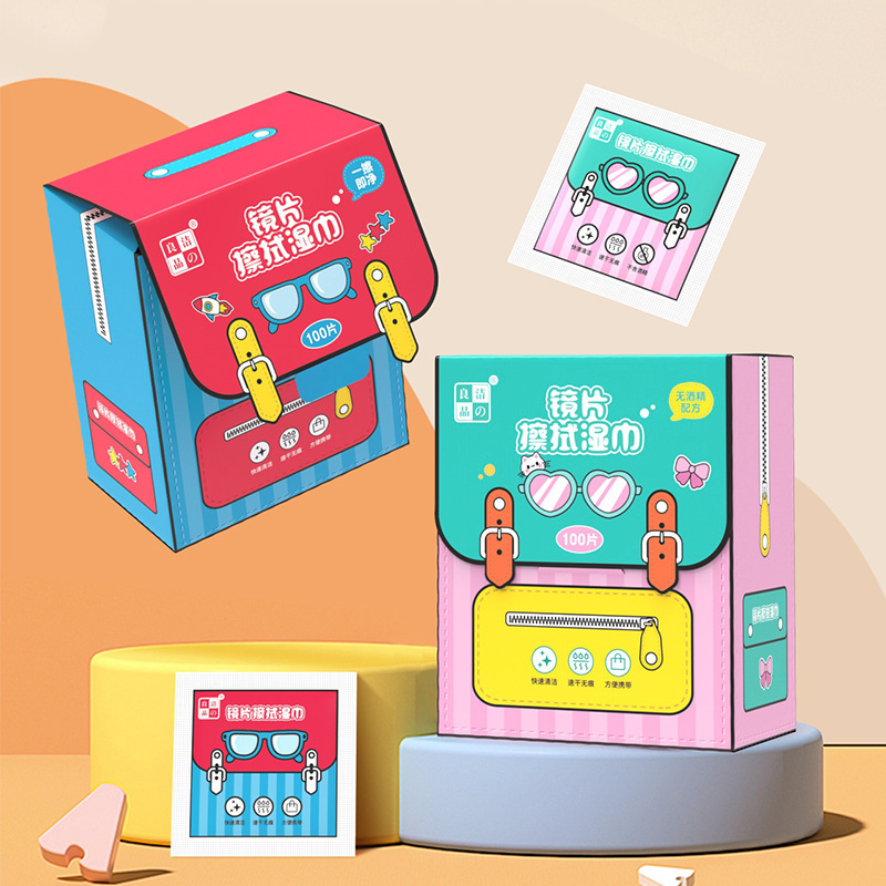 Jiezhiliangpin Glasses Cleaning Wipes Disposable Individually Packaged Degreasing Mobile Phone Screen Wet Wipes Alcohol-Free