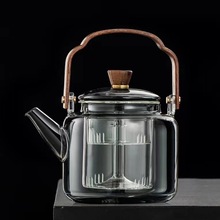 围炉煮茶家用蒸煮茶壶批发高硼硅泡茶壶玻璃耐高温提梁壶