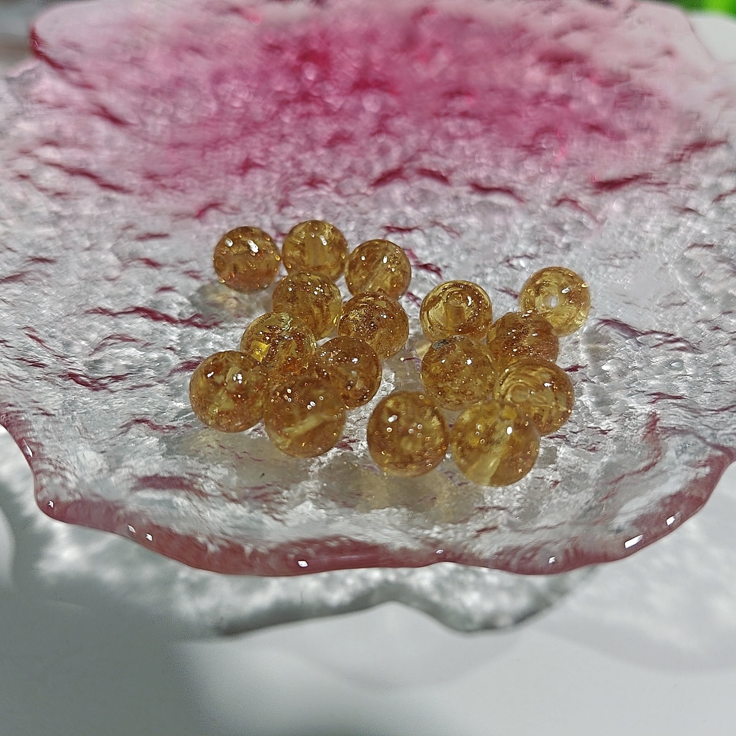 Cuentas de vidrio de arena de oro luminoso perlas sueltas cuentas redondas de cristal accesorios de la joyería de bricolaje pulsera material pulsera de cuentas