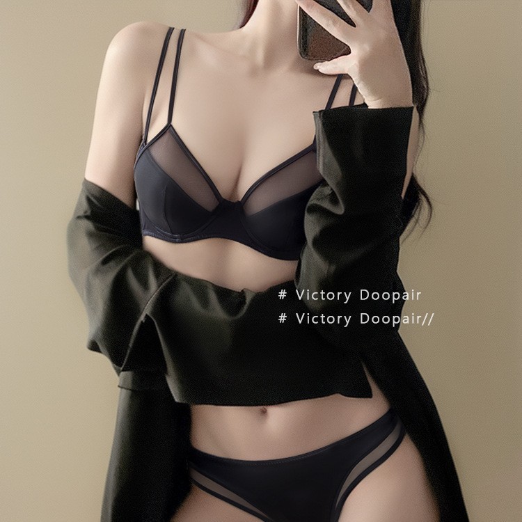 フレンチメッシュプッシュアップブラジャー女性用2025年夏新作小胸ビッグブラジャーソフトスチールリングたるみ防止ブラジャートレンド|undefined