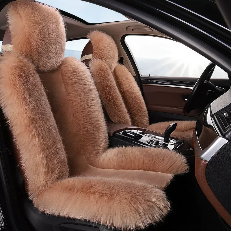 Зимняя подушка для автомобильного сиденья, плюшевая шерстяная переднее сиденье, цельная, односекционная, цельная, шерстяная подушка, универсальный чехол для сиденья