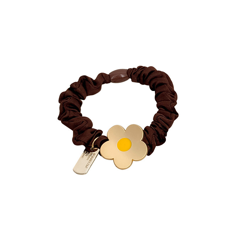 Nueva linda chica de metal flor anillo de pelo dulce cuerda de pelo LNS simple cuerda de pelo del todo-fósforo accesorios para el cabello tocado al por mayor