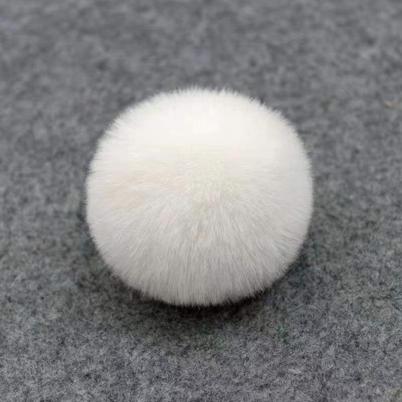 Customized Wholesale Imitation Rex Rabbit Fur Ball 7.5cm Top Cuff Hemmed White Han Dynasty Top Customized Wholesale Imitation Rex Rabbit Fur Ball 7.5cm Top Cuff Hemmed White Han Dynasty Top