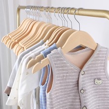 新生婴幼儿儿童装木制小衣架中童号10个服装店批实木初生专用木质