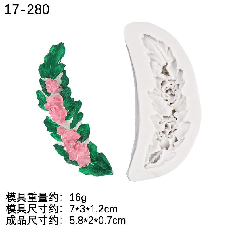 Joyería hecha a mano DIY cristal epoxi Garland pluma flor Cluster patrón cuadrado estilo europeo decoración de la pared esmerilado molde Silicona