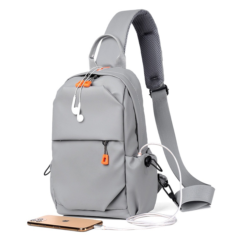 New Men's Chest Bag Urban Casual Pu Leather Film Shoulder Crossbody Bag Multifunctional Casual Chest Bag Cycling Bag Wholesale
