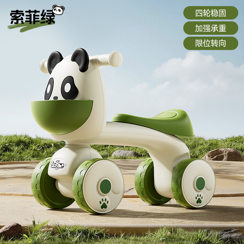 Nuevo panda coche de equilibrio para niños 1 - 3 años de edad bebé deslizante cuatro ruedas sin pedal caminante regalo de aniversario