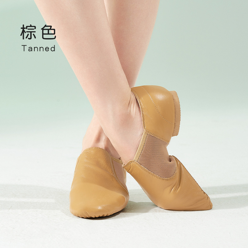 Zapatos de baile para mujer, zapatos de baile de jazz de cuero genuino, zapatos de práctica de ballet para adultos con suela blanda, zapatos de baile latino específicos para profesores con forma de garra de gato