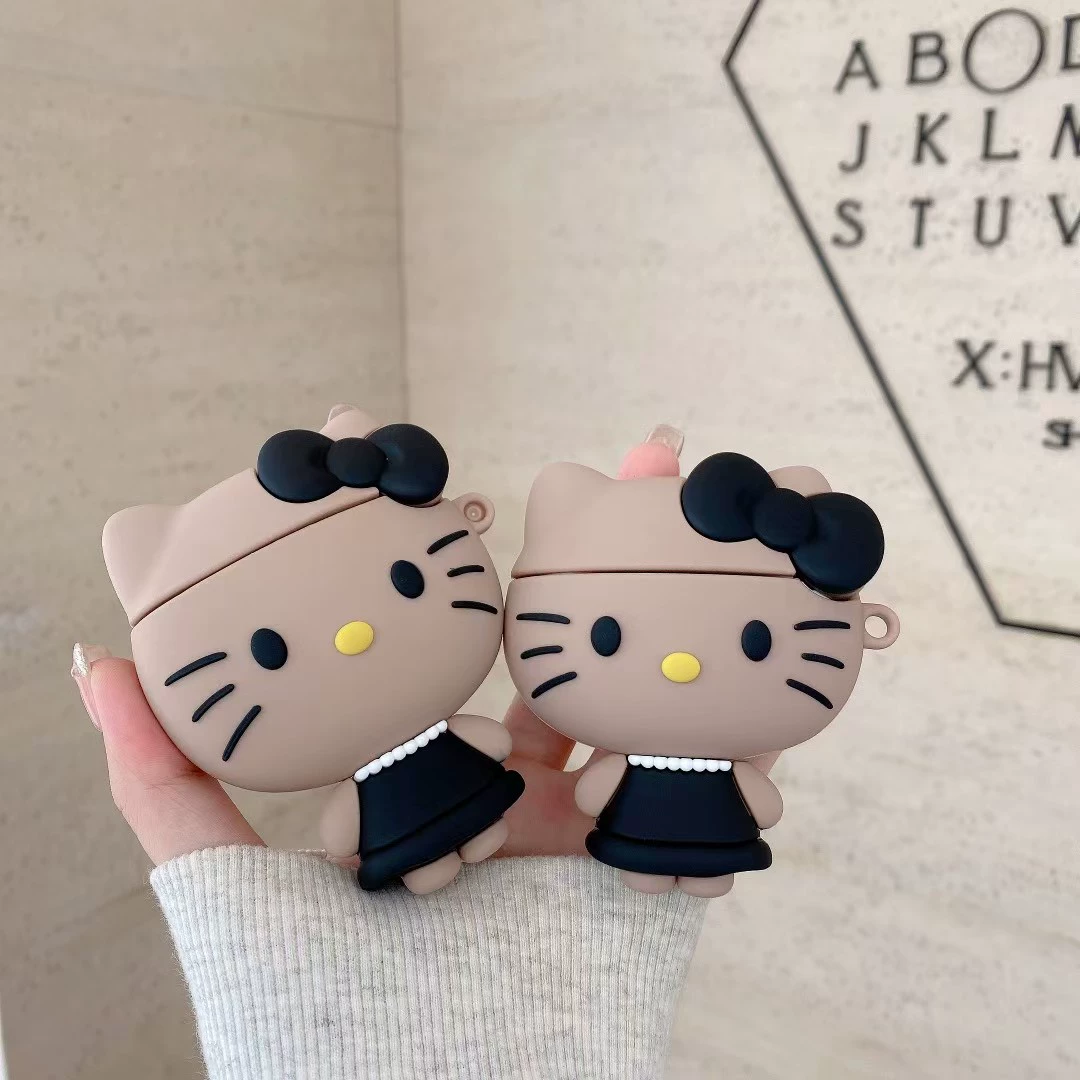 Силиконовый защитный чехол для AirPods, мультяшный 3D-дизайн с креплением, подходит для AirPods 1/2/3/4/Pro/Pro3