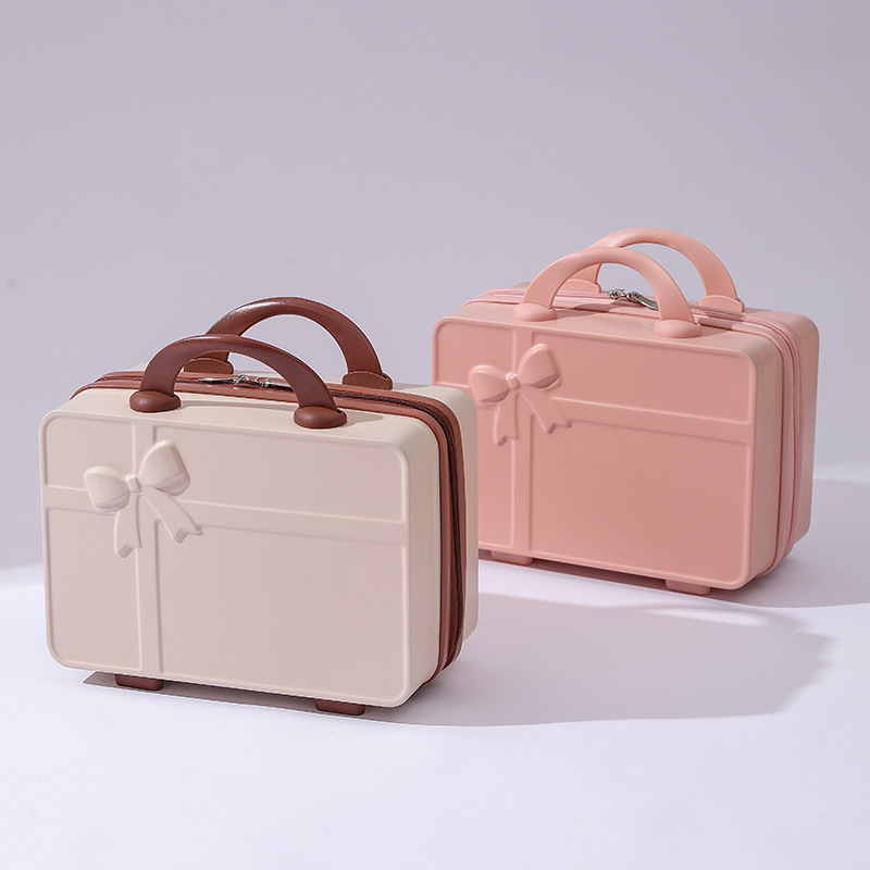 Macaron 14inch Small Makeup Suitcase, Can Be Hung on Luggage, Women's Mini Storage Password Box, Gift Box
