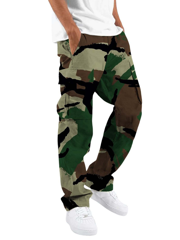 2024 New Men's Patchwork Camouflage Jogging Pants Outdoor Sports Pants Football Training Pants Fitness Pants Casual Pants