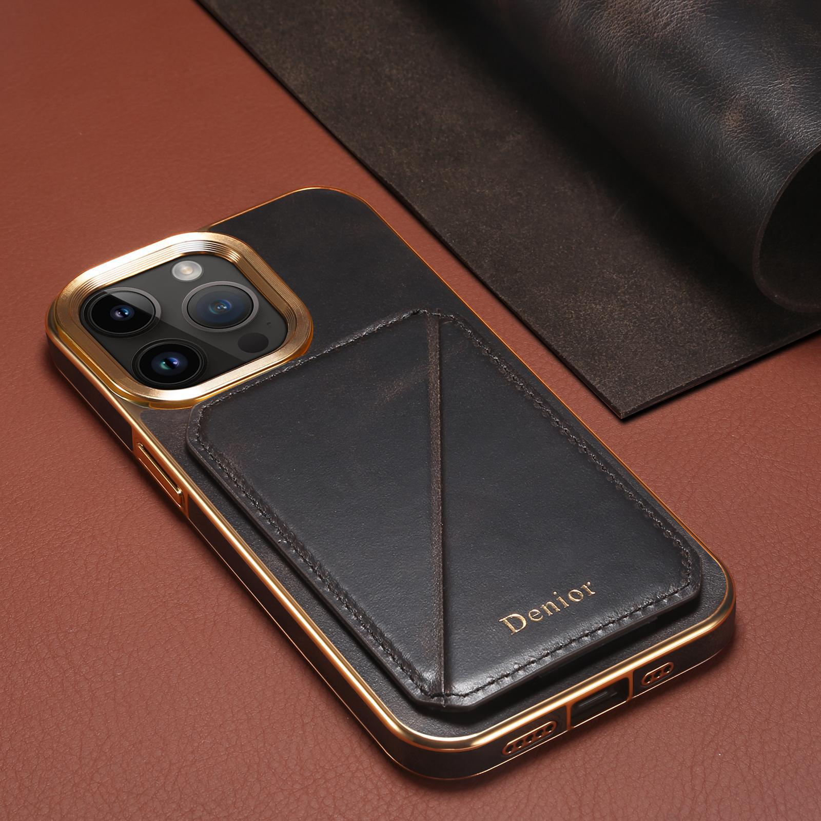 Ốp lưng da dầu iPhone 15 Pro Max kèm giá đỡ và túi đựng thẻ phong cách doanh nhân — [Da bò sáp dầu da đen] ◆ Quy trình mạ điện, [Da bò sáp dầu da xanh] ◆ Quy trình mạ điện, [Da bò sáp dầu da nâu] ◆ Quy trình mạ điện, [Da bò sáp dầu đỏ tía] ◆ Quy trình mạ điện chi tiết 15