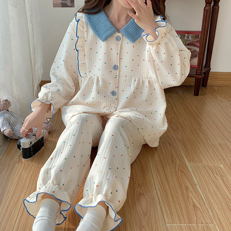 2023 New extra large invisible zipper sandwich air cotton autumn and winter Maternity Nursing pajamas women's pregnant women's home 2023 New extra large invisible zipper sandwich air cotton autumn and winter Maternity Nursing pajamas women's pregnant women's home