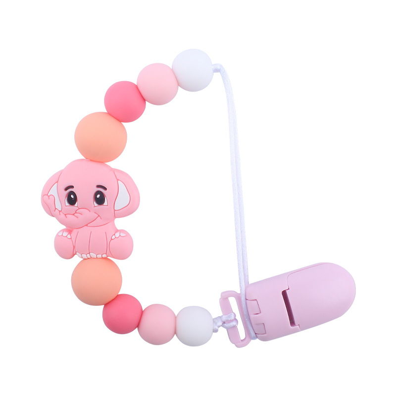 Bebé chupete cadena bebé creativo dibujos animados animal elefante silicona mordedura molar anti-gota cadena Nuevo