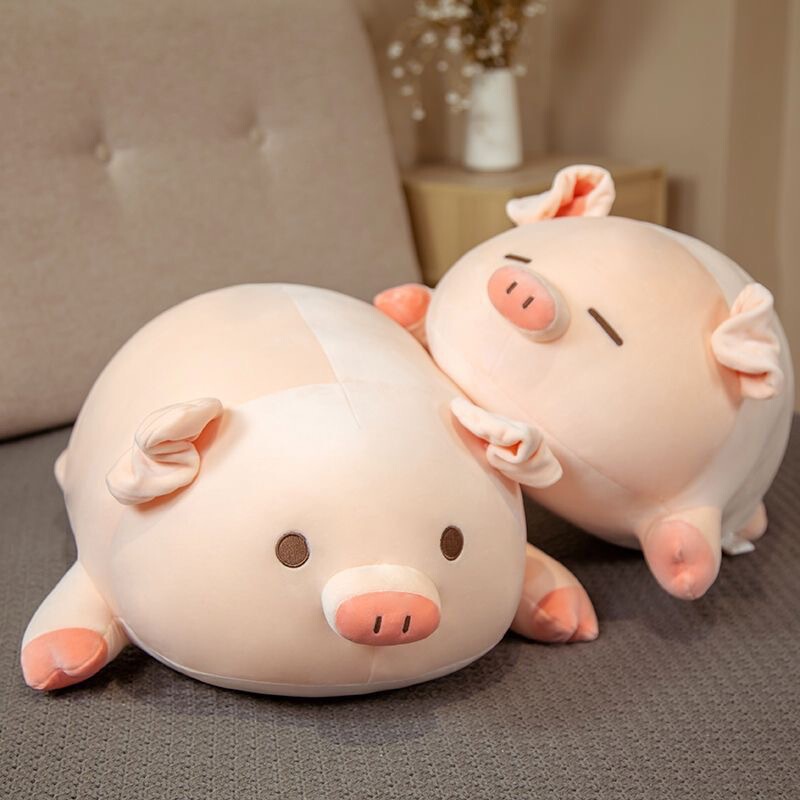 Cute Pig Plush Toy, Lying Pig Doll, Stuffed Animal for Boys and Girls, Super Soft Pillow for Sleeping on the Bed