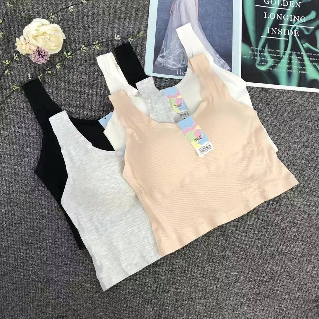 Nueva taza fija sin marcas de alta calidad chaleco de dama sin anillo de acero bra de yoga ropa interior deportiva mujer al por mayor