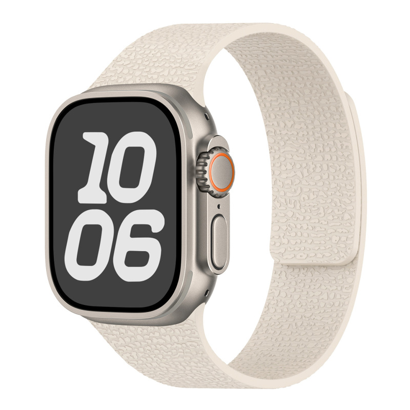Apple Watch1-11世代/Ultra1-3/SE3に適しています。ライチ柄のソフト磁性シリコンストラップです。|undefined