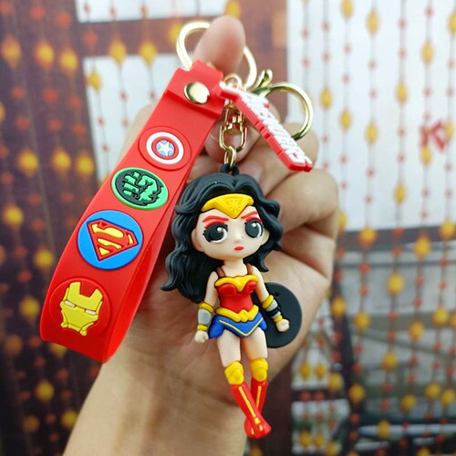 Superhero Ugly Harley Quinn key chain student couple doll key pendant bag pendant key chain