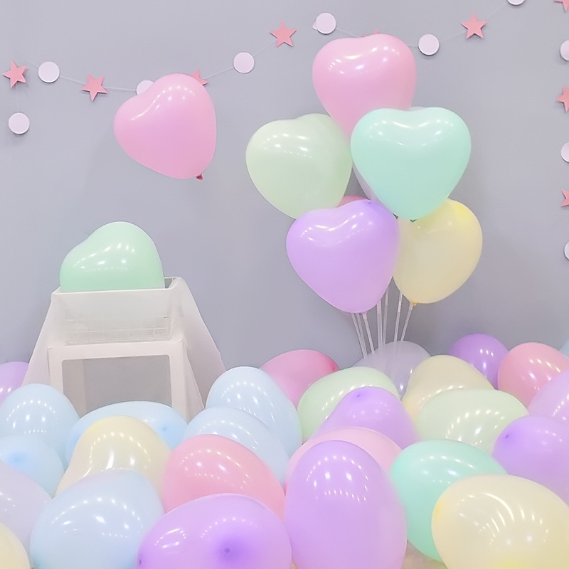 Celebridad en línea macarón globo gemas amor rojo en forma de corazón boda confesión de cumpleaños decoración de globo escenario de fiesta en el hogar